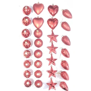 Yılbaşı Yeni Yıl Süsü Çam Ağacı Süs Karışık 30'lu Kırmızı