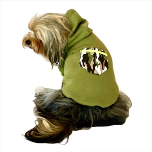 Athletique Green Camouflage Kapşonlu Sweat By Kemique Köpek Kazağı XXXL
