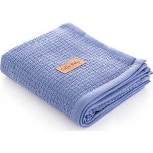 Caline Baby Premium %100 Pamuk Terletmeyen Bebek Pikesi| 115x100 cm| Infinity Mavi