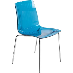 X-Treme Sandalye Transparan Mavi Krom Ayaklı