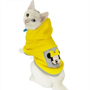 Sarı Sevimli Fare Kapsonlu Sweatshirt Kedi Süeteri Kedi Kıyafeti XXL