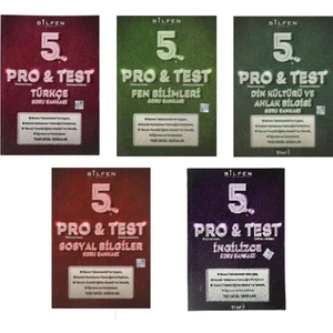 Bilfen Yayınları 5. Sınıf 5'li Pro&Test Soru Bankası Seti (T-F-S-D-I)