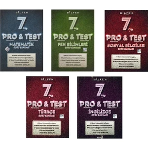 Bilfen Yayınları 7. Sınıf 5'li Pro&Test Soru Bankası Seti (M-T-F-S-I)