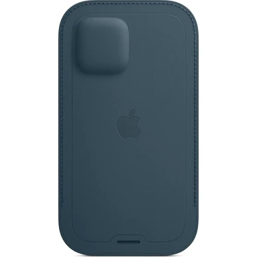 Apple iPhone 12 - 12 Pro Deri Zarf Kılıf MagSafe Baltık Mavisi -