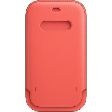 Apple iPhone 12 - 12 Pro Deri Zarf Kılıf MagSafe Pembe Greyfurt -