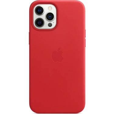 Apple iPhone 12 Pro Max Deri Kılıf MagSafe Red -