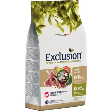 Exclusion Monoprotein Düşük Tahıllı Kuzu Etli ve Narlı Büyük Irk Yetişkin Köpek Maması 12