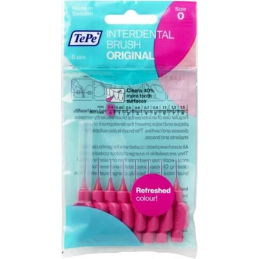 Tepe Arayüz Fırçası Pembe 0.4 mm Yumuşak Kıllı 8 Adet Diş Fırçası