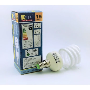 Kengo Luxram 15W E14 Tasarruflu Ampul, 2700K Sarı