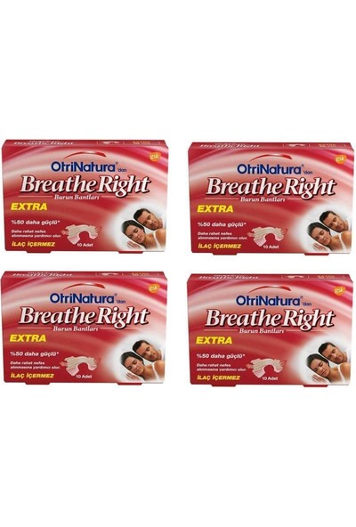 Breathe Right Extra Burun Bandı 10'lu x 4 Paket