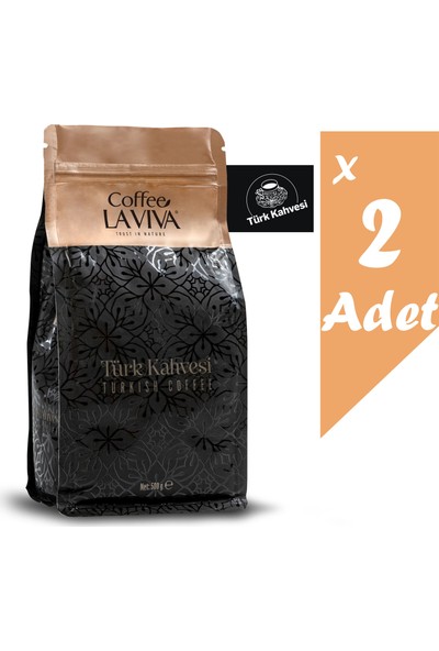 Coffee Laviva Öğütülmüş Türk Kahvesi 1 kg (2X500 Gr) Kilitli Paket