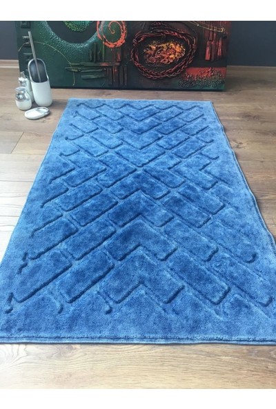 Giz Home Shu Pamuklu Halı 80X150 Koyu Mavi Parke