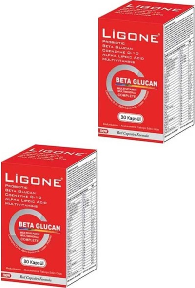 Ligone Beta-Glucan Probiotic Multivitamin 30 Kapsül-2'li Paket