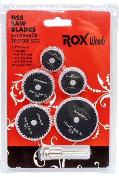 Rox Wood 0088 Hss Gravür Makinası Mini Testere Seti 6 Parça