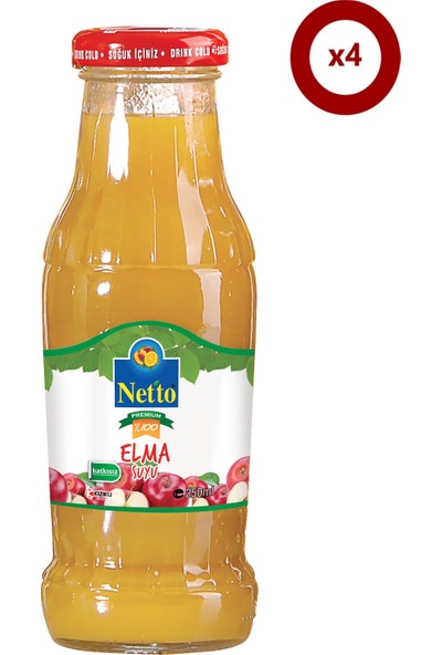 Netto Premium Netto Elma Suyu 250 ml × 4