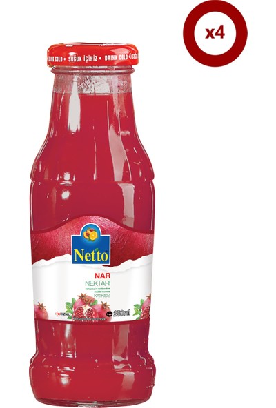 Netto Premium Netto Nar Suyu 250 ml × 4
