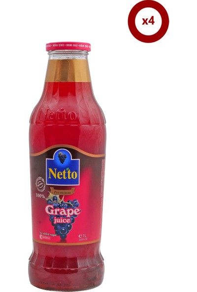 Netto Premium Netto Üzüm Suyu 4'lü × 1 Lt