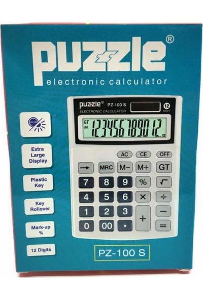 Puzzle Elektronik Hesap Makinesi PZ-100S