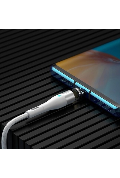 Baseus Zinc Safe Manyetik USB Kablo Şarj USB Type C Başlık 3.0A 1 mt CATXC-M02
