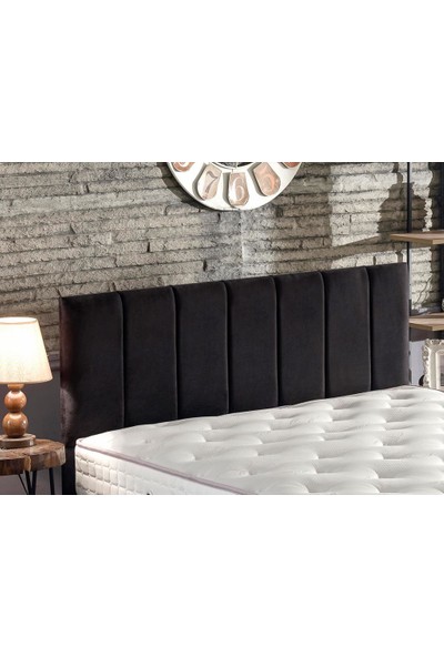 Piano Lite Çift Kişilik Yatak Başlığı - 150 cm Siyah Kumaş Başlık