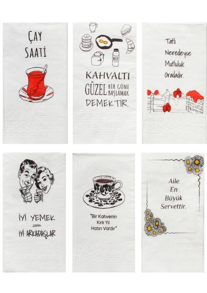 Napkin Store Peçete - Napkinstore 6'lı Tasarım Paket modelleri