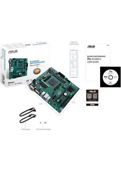 Pro A520M-C/Csm Amd A520 Am4 DDR4 4400 Hdmı Dvı Vga M2 Usb3.2 Com Pcı Matx(Pro A520M-C/Csm) Anakart