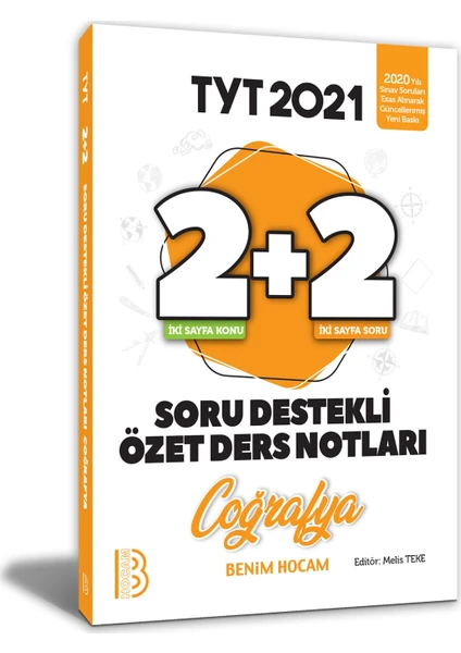 Benim Hocam Yayınları 2021 YKS TYT Coğrafya 2 + 2 Soru Destekli Özet Ders Notları - Melis Teke