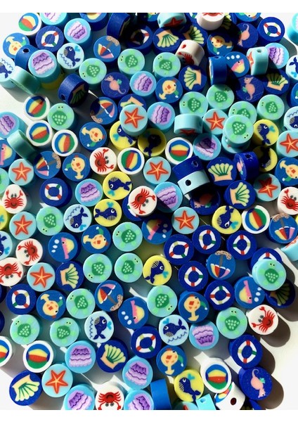 10 mm Polimer Kil Fimo Okyanus - Deniz Hayvanları Boncuk fiyatları