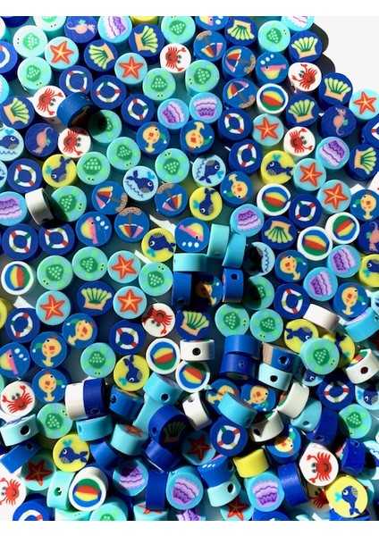 10 mm Polimer Kil Fimo Okyanus - Deniz Hayvanları Boncuk modelleri