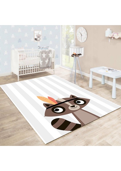 Bebişim Sevimli Rakun BH2315 100 x 150 Çocuk Odası Halısı