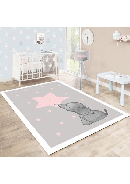Bebişim Sevimli Fil BH2321 100 x 150 Çocuk Odası Halısı