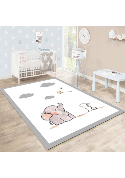 Bebişim Sevimli Fil BH2323 100 x 150 Çocuk Odası Halısı