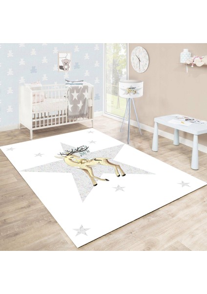 Bebişim Sevimli Hayvanlar BH2325 100 x 150 Çocuk Odası Halısı
