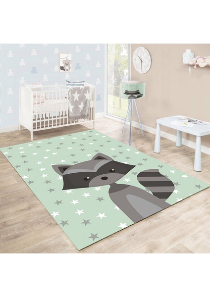 Bebişim Sevimli Rakun BH2338 100 x 150 Çocuk Odası Halısı