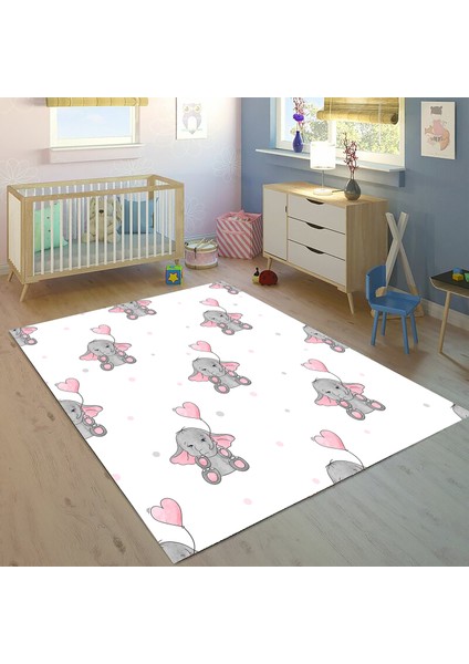 Bebişim Sevimli Fil BH2342 100 x 150 Çocuk Odası Halısı