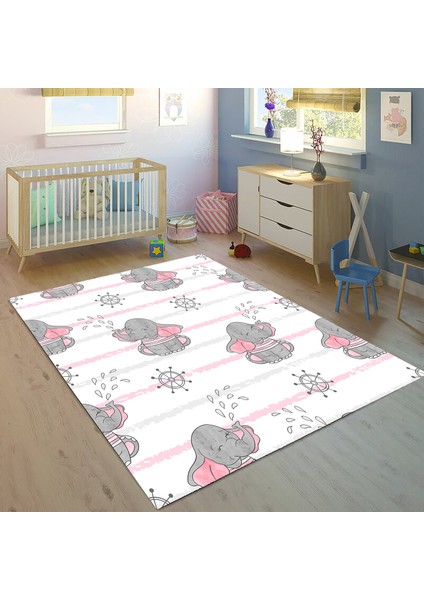 Bebişim Sevimli Fil BH2346 100 x 150 Çocuk Odası Halısı