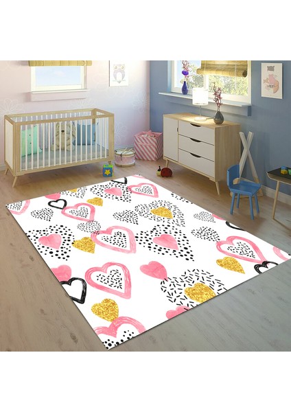 Bebişim Kalp BH2348 100 x 150 Çocuk Odası Halısı