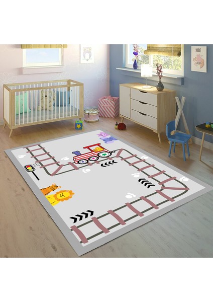 Bebişim Tren BH2353 100 x 150 Çocuk Odası Halısı
