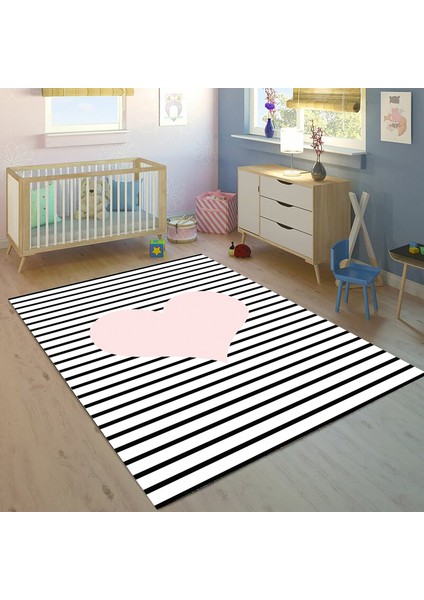 Bebişim Kalpli BH2365 100 x 150 Çocuk Odası Halısı