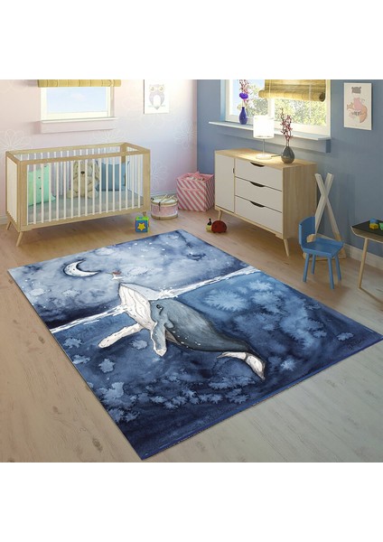 Bebişim Balıklı BH2384 100 x 150 Çocuk Odası Halısı