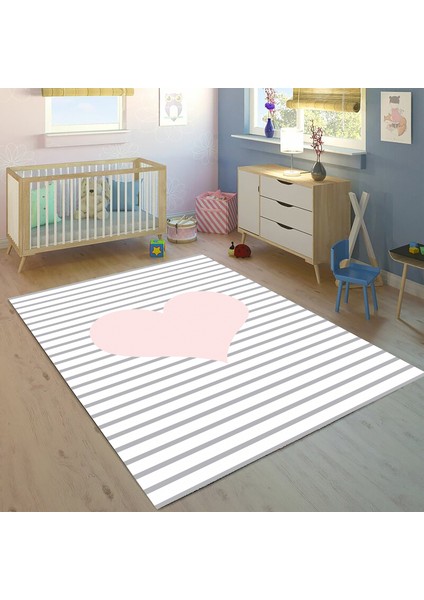 Bebişim Kalpli BH2388 100 x 150 Çocuk Odası Halısı