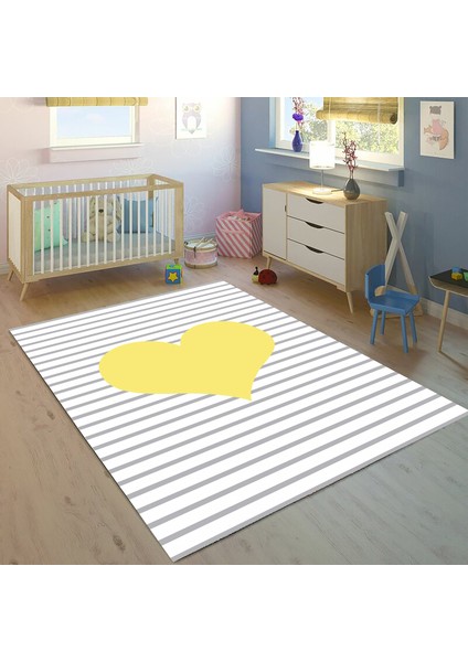 Bebişim Kalpli BH2364 100 x 150 Çocuk Odası Halısı