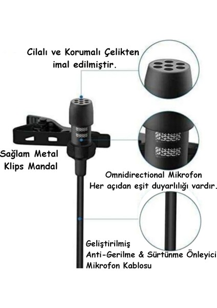 Plo-Dcc5 Yaka Mikrofonu + Kulaklık Aparatı