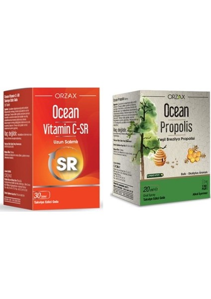 Ocean Vitamin C-Sr 500 mg 30 Tablet + Ocean Propolis 20 ml