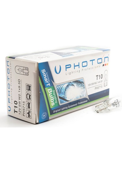T10 12 V W5W Dipsiz 10 Adet PH5715
