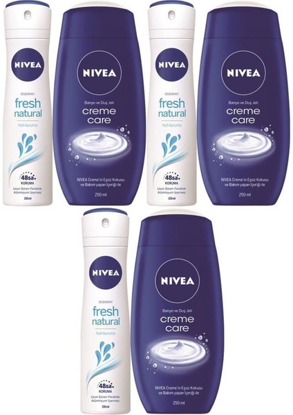 Fresh Kadın Sprey 150 ml + Creme Care Duş Jeli 250 ml X3