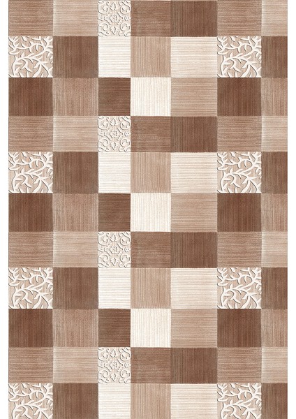 Kaymaz Dot Taban Yıkanabilir Dijital Baskı Parke Desenli Salon Halısı 80 x 100