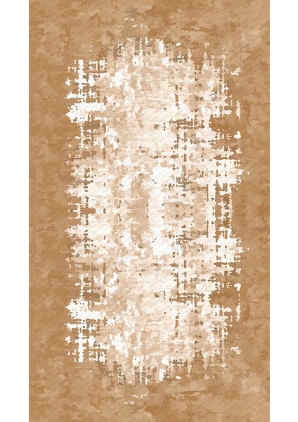 Kaymaz Dot Taban Yıkanabilir Dijital Baskı Çizgili Mat Eskitme Desenli Salon Halısı 80 x 100