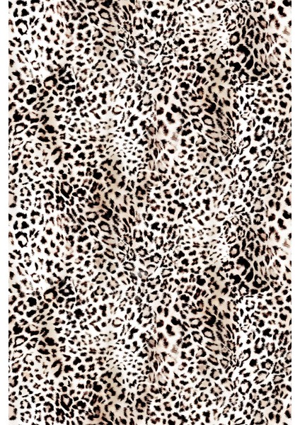 Kaymaz Dot Taban Yıkanabilir Dijital Baskı Leopar Desenli Salon Halısı 80 X 135