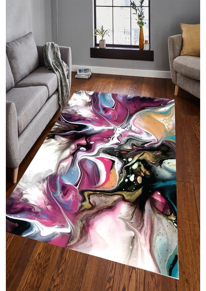 Dekoratif Tablo Desenli Dijital Baskılı Halı 80 x 250 cm